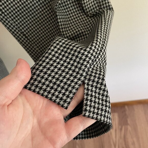 Talbots Women 16 Gray Black Houndstooth Career Straight Leg Hampshire Ankle Pant - Picture 4 of 11